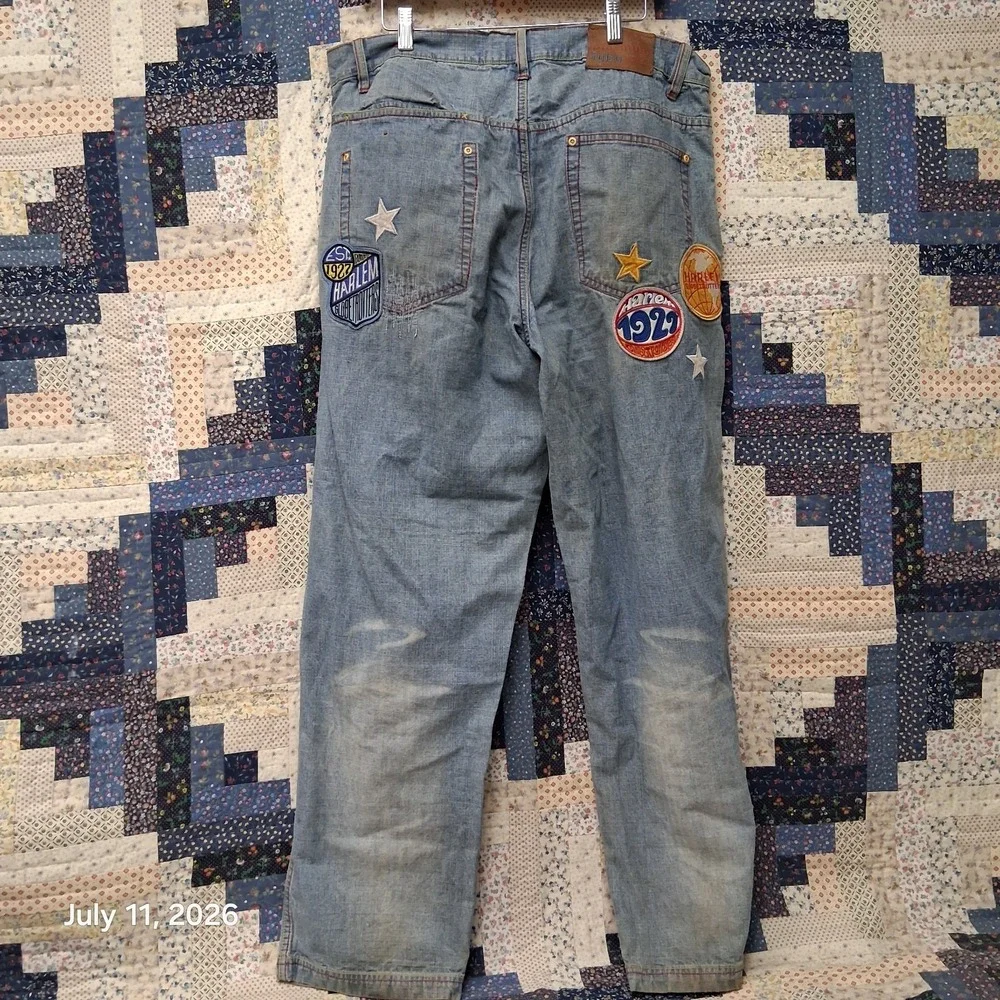 VTG Platinum Fubu Harlem Globetrotters Denim Jeans Size 38x34